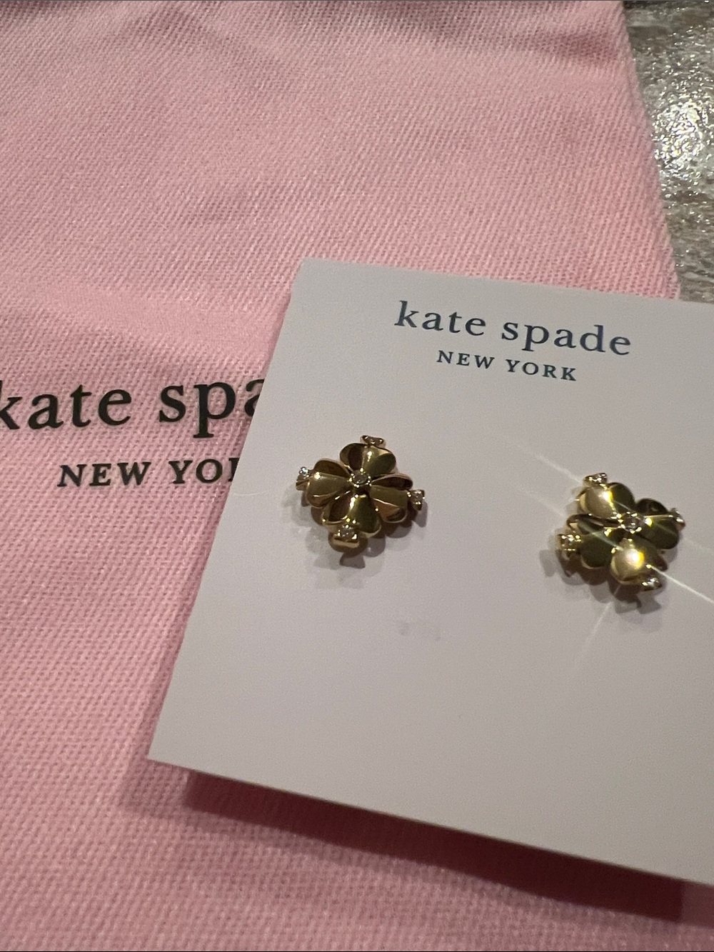 kate spade Gold Floral Four-Petal Stud Earrings